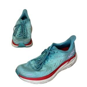 Hoka One One‎ Sneakers Women 9 Blue Clifton 8 Running Runner Walking Activewear
